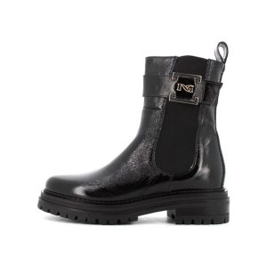 Stivaletto chelsea Donna Nero Giardini in pelle verniciata – I117714D/100