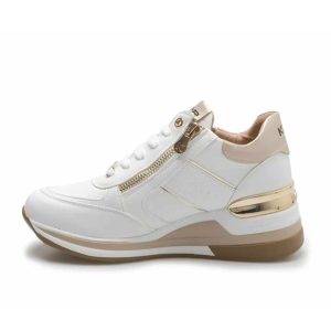 Sneaker Donna KEYS in pelle – K-9815 WHITE/GOLD