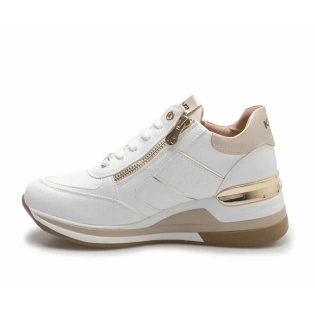 Sneaker Donna KEYS in pelle – K-9815 WHITE/GOLD
