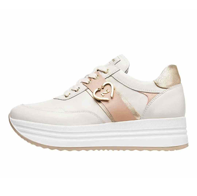 Sneaker Donna NERO GIARDINI in pelle – E512911D/713 OSSO