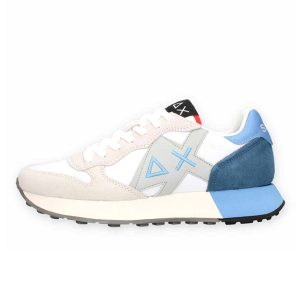 Sneaker Uomo SUN68 in tessuto e camoscio – JAKI 2.0 SOLID Z35111 BIANCO