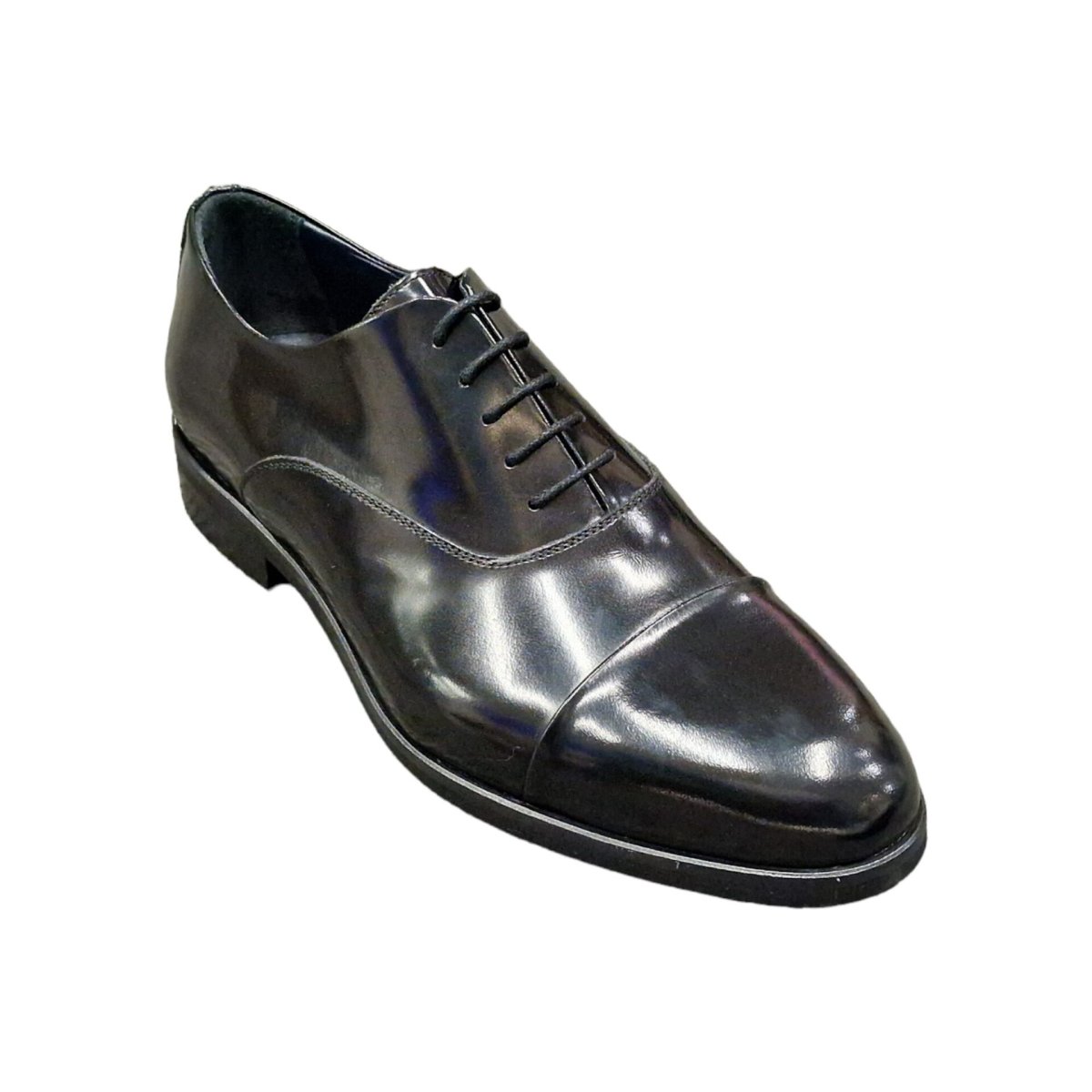 SCARPE STRINGATE “Marechiaro – Francesina” IN VITELLO NERO FONDO GOMMA - immagine 3