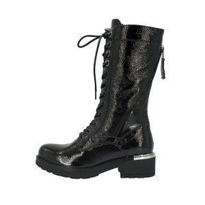 Stivale Donna Nero Giardini allacciato in pelle – I117742D/100