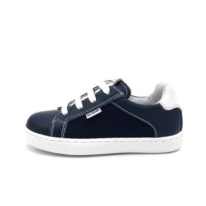 Sneaker Bambino NERO GIARDINI KIDS in pelle e tessuto intrecciato – E328910M/207 BLU