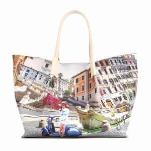 Shopping a mano/spalla Donna YNOT? in goffrato – YES-708S5 VACANZA ROMANA