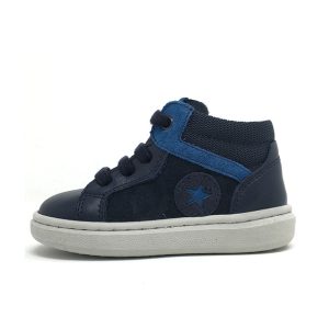 Sneaker alta Bimbo Nero Giardini in pelle e camoscio – I123925M/200