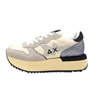 Sneaker Donna SUN68 in ecopelle e camoscio – BIG STARGIRL BAG SILVER Z44219 BIANCO