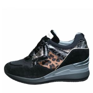 Sneaker Donna Nero Giardini in camoscio – I013173D/100