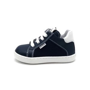Sneaker Bimbo NERO GIARDINI KIDS in pelle e tessuto intrecciato – E324910M/207 BLU