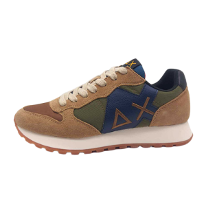 Sneaker Uomo SUN68 in tessuto nylon e camoscio – JAKI BICOLOR Z43114 MILITARE SCURO/BEIGE SCURO