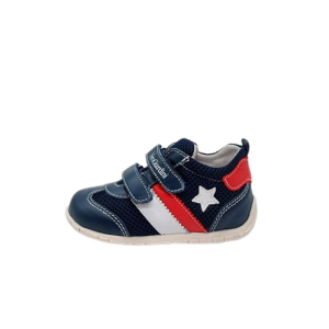 Sneaker Bimbo NERO GIARDINI BABY in pelle e tela – E224672M/207 BLU