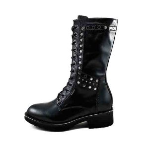 Stivale Donna Nero Giardini allacciato in pelle – I117666D100