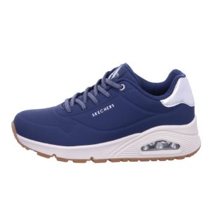 Sneaker Donna SKECHERS in pelle – 155196/NVSL NAVY/SILVER