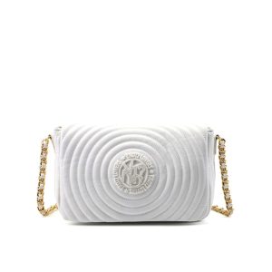 Tracolla media trapuntata Donna YNOT? in ecopelle – ROU-001S2 WHITE