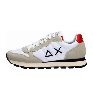 Sneaker Uomo SUN68 in tessuto e camoscio – TOM SOLID NYLON Z33101 BIANCO