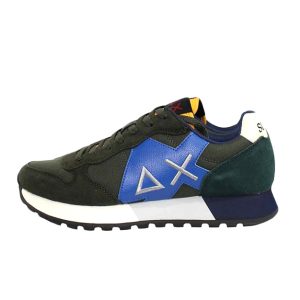 Sneaker Uomo SUN68 in tessuto e camoscio – JAKI BASIC Z43113 MILITARE SCURO