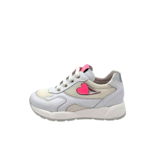 Sneaker Bambina NERO GIARDINI KIDS in pelle e tela – E227180F/707 BIANCO