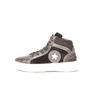 Sneaker alta Bambino Teens Nero Giardini in pelle e camoscio – I033905M/104