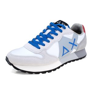 Sneaker Uomo SUN68 in tessuto e camoscio – JAKI SOLID Z34111 BIANCO