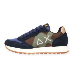 Sneaker Uomo SUN68 in tessuto nylon e camoscio – JAKI BICOLOR Z44114 NAVY BLUE