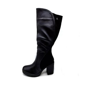 Stivale Donna Lancetti in pelle e camoscio – LT015SD BLACK