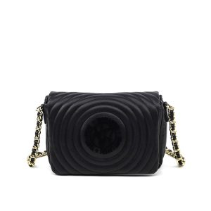 Tracolla media trapuntata Donna YNOT? in ecopelle – ROU-002S2 BLACK