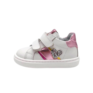 Sneaker Bimba NERO GIARDINI KIDS in pelle – E322374F/707 BIANCO