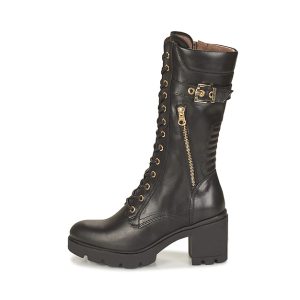 Stivale Donna Nero Giardini allacciato in pelle – I013774D/100