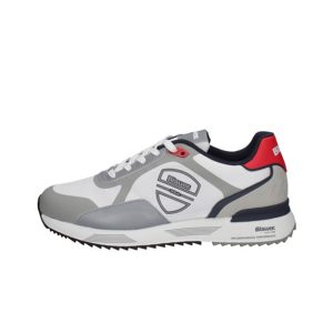 Sneaker Uomo BLAUER in tessuto nylon e pelle – S3HOXIE01/RIP WHITE/RED/NAVY