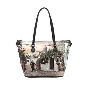 Shopping small Donna YNOT? in goffrato – YES-396F3 TRULLI XMAS