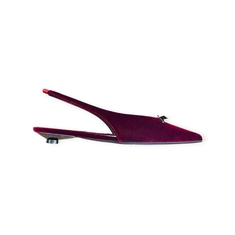 SLINGBACKS “Chantal” IN VELLUTO BORDEAUX 20 mm
