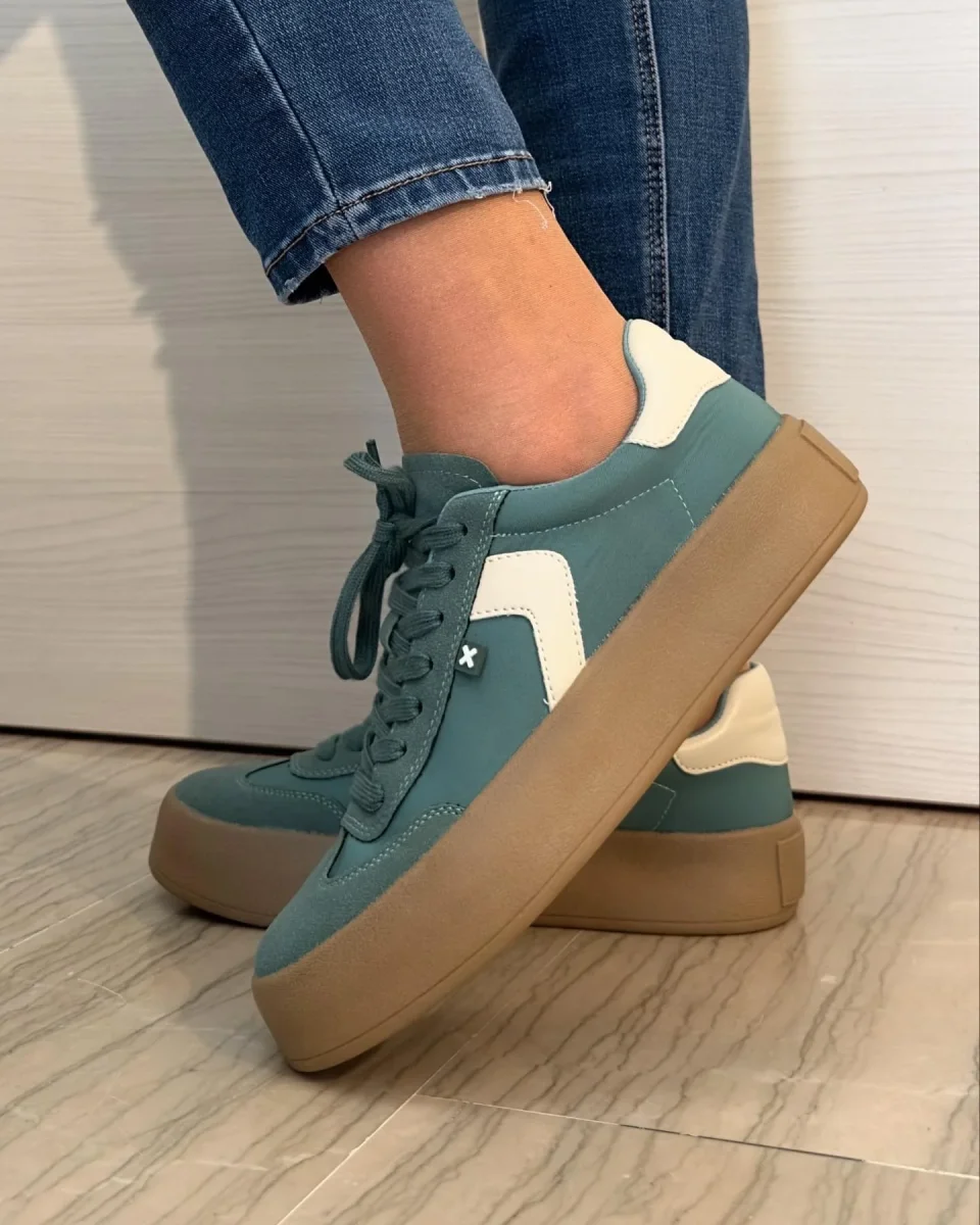 SNEAKER XTI VERDE E BEIGE - immagine 2