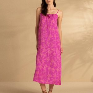 Abito lungo donna viscosa palme long