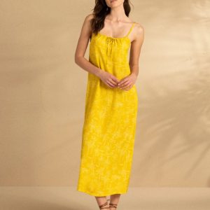 Abito lungo donna viscosa palme long