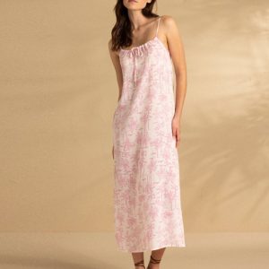 Abito lungo donna viscosa palme long