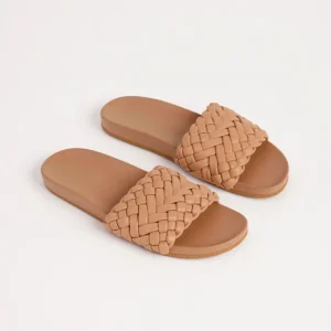 Ciabatta donna gomma treccia banda