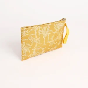 Pochette a bustina con chiusura zip palma