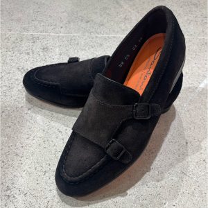 Santoni Mocassino in suede doppia fibbia