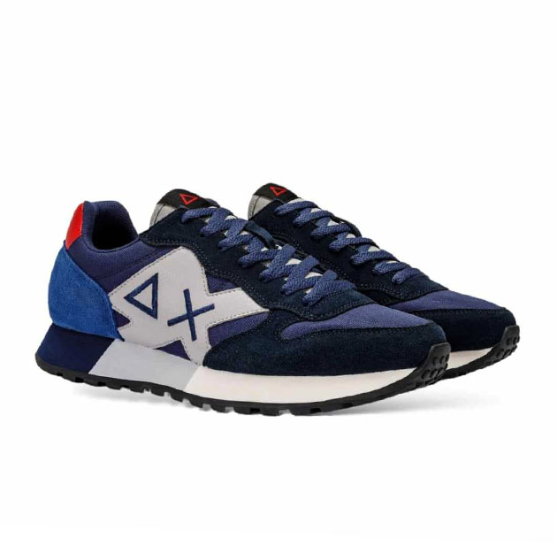 Sneaker Uomo SUN68 in tessuto e camoscio – JAKI BASIC Z43113 NAVY BLUE - immagine 3