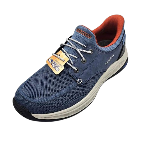Sneaker Uomo da barca SKECHERS in tessuto mesh ingegnerizzato ed inserto in ecopelle- 205467/BLU BLUE - immagine 3