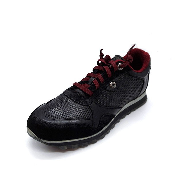 Sneaker Uomo EXTON in pelle – 340 ANTICATO NERO - immagine 3