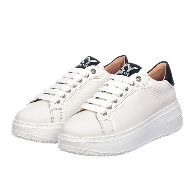 Sneaker Donna KEYS in pelle – K-9883 WHITE/BLACK - immagine 3