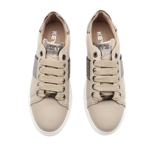 Sneaker Donna KEYS in pelle ed ecopelle – K-9801 CORDA/TAUPE/CANNA DI FUCILE - immagine 3