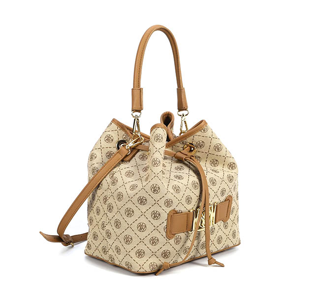 Secchiello Donna YNOT? in tessuto ed inserti in pelle – ROM-09S3 NUT - immagine 3