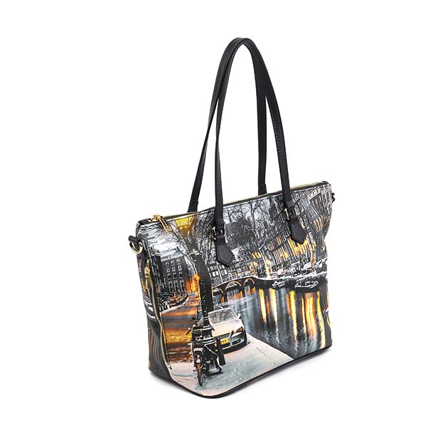 Shopping small Donna YNOT? in goffrato – YES-396F3 AMSTERDAM SNOW - immagine 3