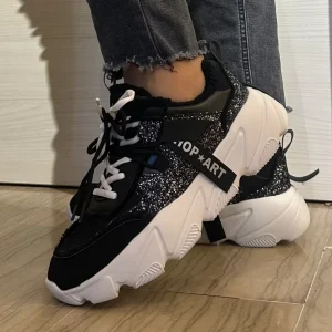 CHUNKY AMY SHOP ART SNEAKER NERA E BIANCA CON STRASS