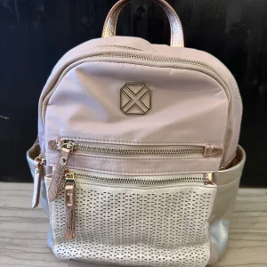 Zainetto Beige e Rosa Multi Tasche – Backpack Donna Organizer 28 cm