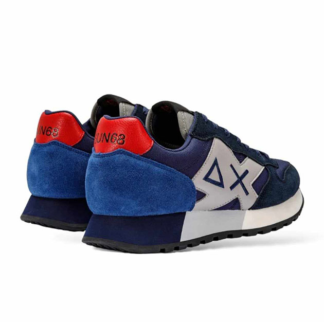 Sneaker Uomo SUN68 in tessuto e camoscio – JAKI BASIC Z43113 NAVY BLUE - immagine 4