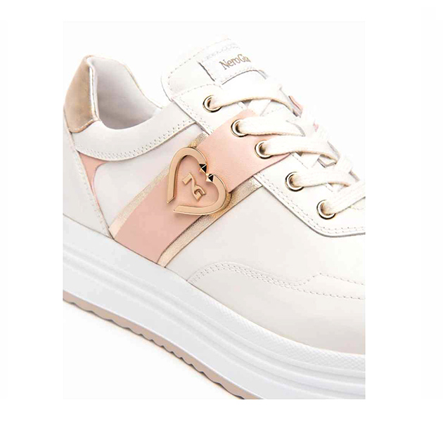 Sneaker Donna NERO GIARDINI in pelle – E512911D/713 OSSO - immagine 3