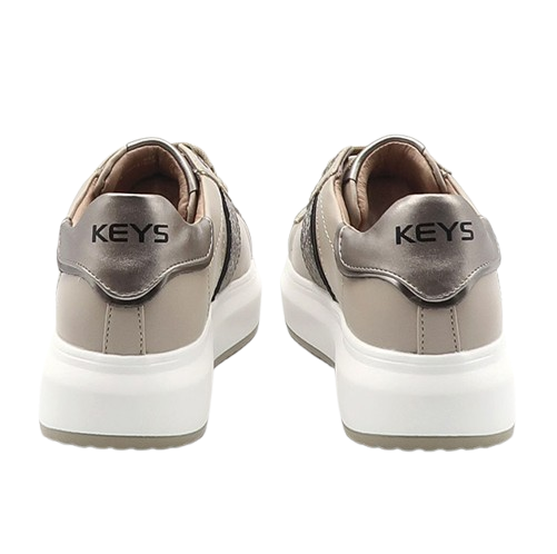 Sneaker Donna KEYS in pelle ed ecopelle – K-9801 CORDA/TAUPE/CANNA DI FUCILE - immagine 4